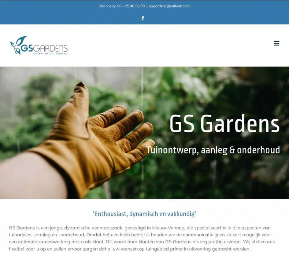 De oude GS Gardens website