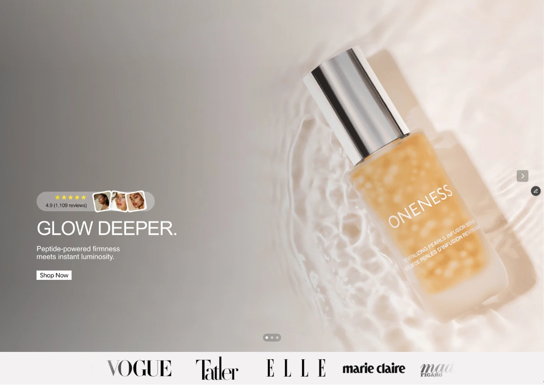 Oneness Cosmetics — homepage