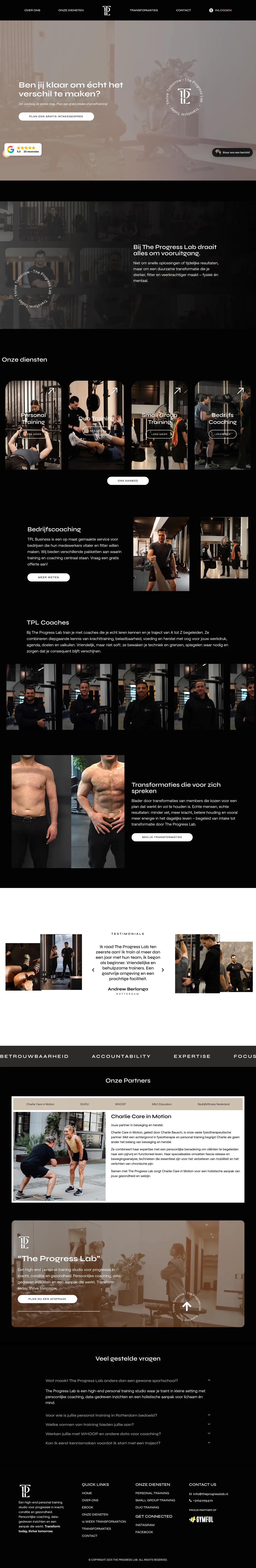 Desktop design preview — The Progress Lab